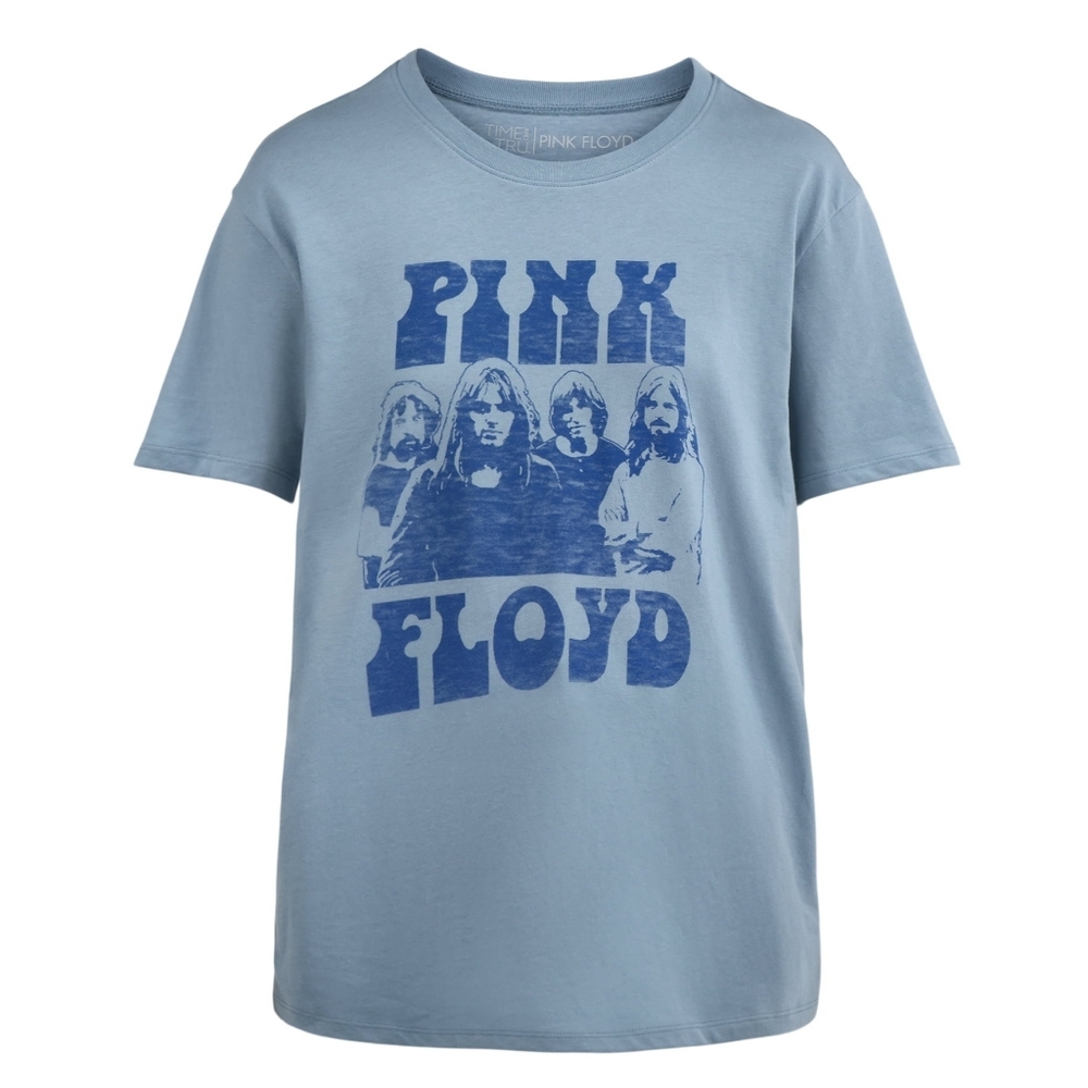 NEW Time & Tru Women's Pink Floyd Graphic Tee Band Tee Short Sleeve Tshirt